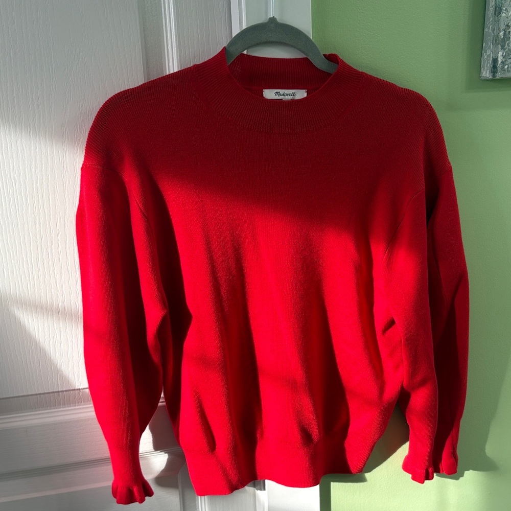 Madewell Bright Red Crewneck Sweater